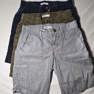 3 Sonoma Womens Cargo Shorts in Gray, Olive & Navy Size 6